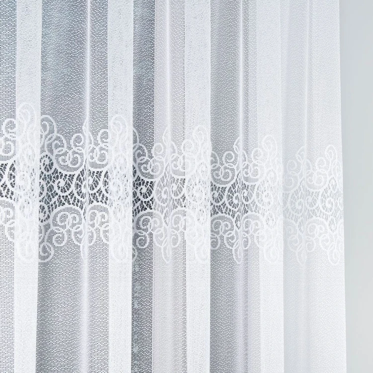VIOLETTA Firanka żakardowa ze wzorem pasowym, wysokość 170cm, kolor biały