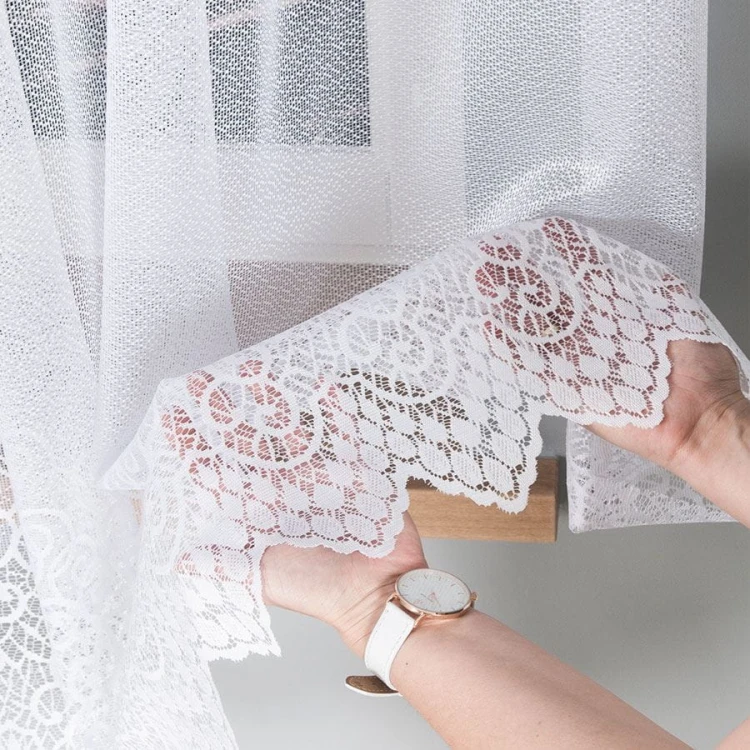 VIOLETTA Firanka żakardowa ze wzorem pasowym, wysokość 170cm, kolor biały