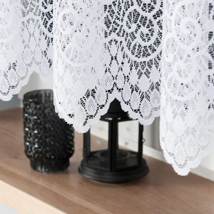 VIOLETTA Firanka żakardowa ze wzorem pasowym, wysokość 140cm, kolor biały