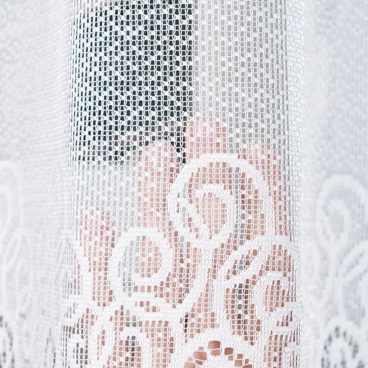 VIOLETTA Firanka żakardowa ze wzorem pasowym, wysokość 140cm, kolor biały