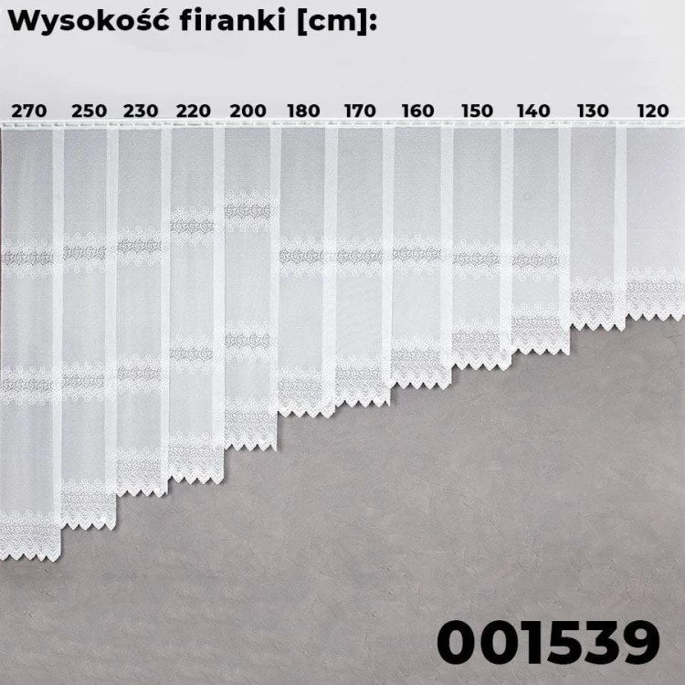 VIOLETTA Firanka żakardowa ze wzorem pasowym, wysokość 270cm, kolor biały