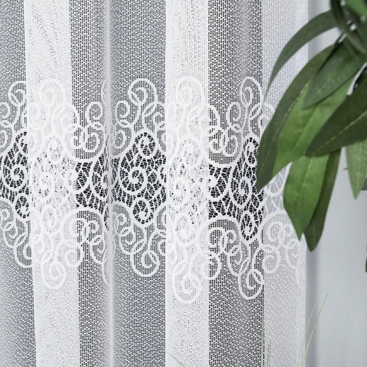VIOLETTA Firanka żakardowa ze wzorem pasowym, wysokość 270cm, kolor biały