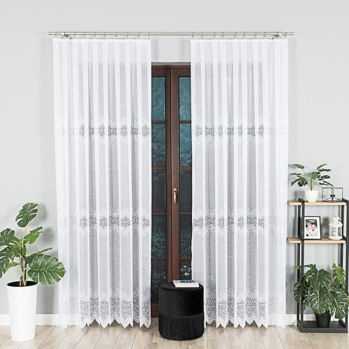 VIOLETTA Firanka żakardowa gotowa, szerokość 300 x wysokość 250cm, kolor biały