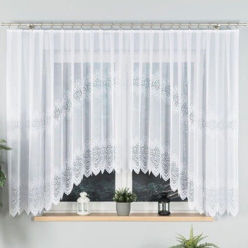 VIOLETTA Firanka żakardowa gotowa, szerokość 400 x wysokość 160cm, kolor biały