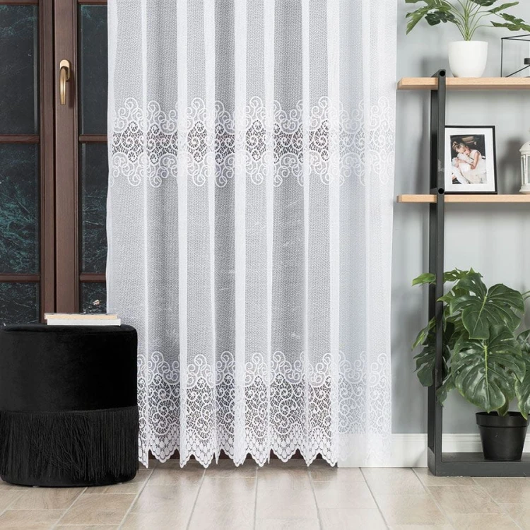 VIOLETTA Firanka żakardowa gotowa, szerokość 200 x wysokość 250cm, kolor biały