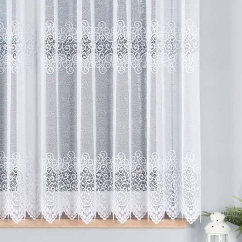VIOLETTA Firanka żakardowa ze wzorem pasowym, wysokość 160cm, kolor biały