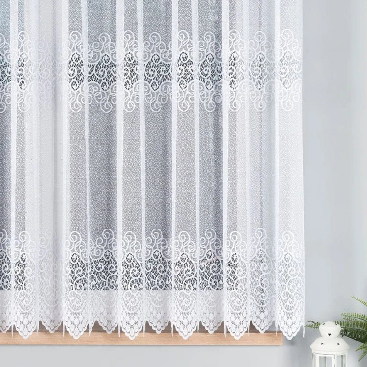 VIOLETTA Firanka żakardowa ze wzorem pasowym, wysokość 160cm, kolor biały