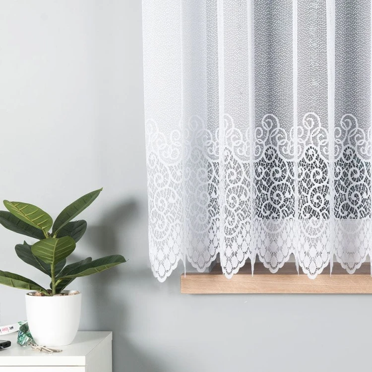 VIOLETTA Firanka żakardowa ze wzorem pasowym, wysokość 160cm, kolor biały