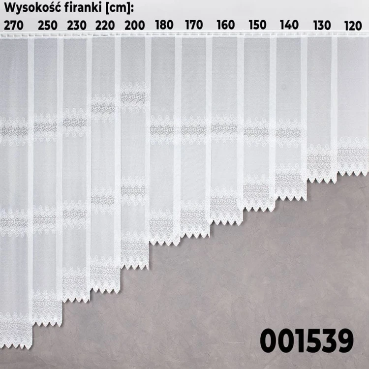 VIOLETTA Firanka żakardowa ze wzorem pasowym, wysokość 130cm, kolor biały