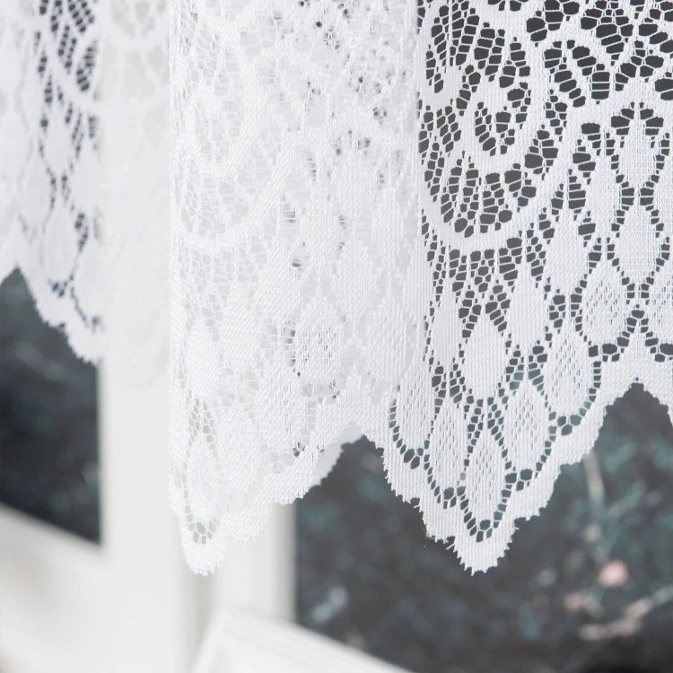 VIOLETTA Firanka żakardowa ze wzorem pasowym, wysokość 130cm, kolor biały