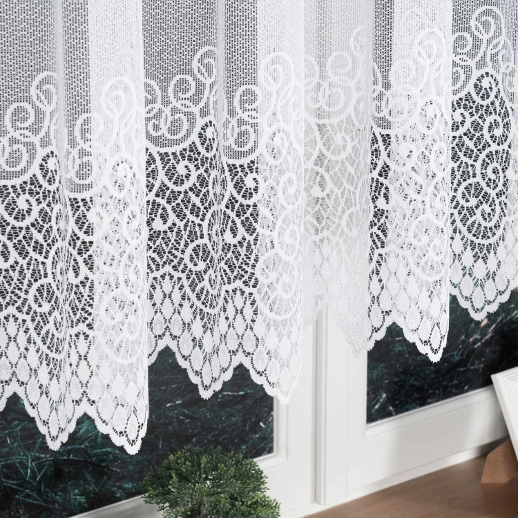 VIOLETTA Firanka żakardowa ze wzorem pasowym, wysokość 130cm, kolor biały