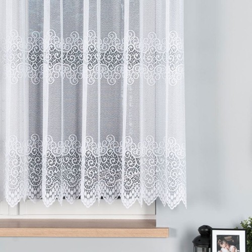 VIOLETTA Firanka żakardowa ze wzorem pasowym, wysokość 150cm, kolor biały