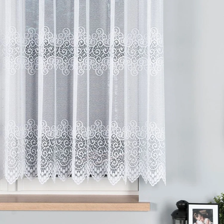 VIOLETTA Firanka żakardowa ze wzorem pasowym, wysokość 150cm, kolor biały