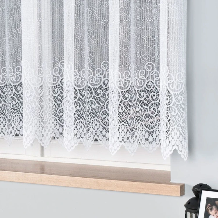 VIOLETTA Firanka żakardowa ze wzorem pasowym, wysokość 150cm, kolor biały