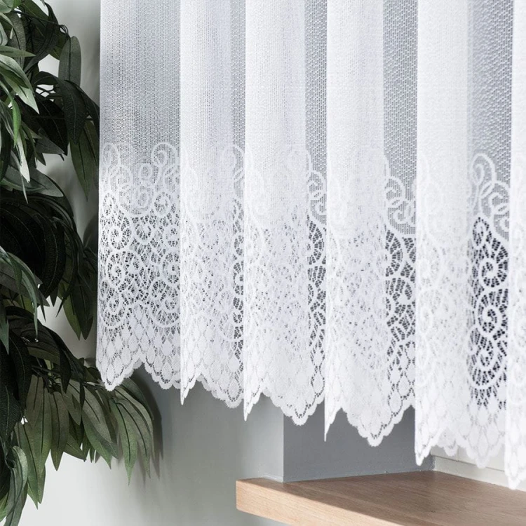 VIOLETTA Firanka żakardowa ze wzorem pasowym, wysokość 150cm, kolor biały