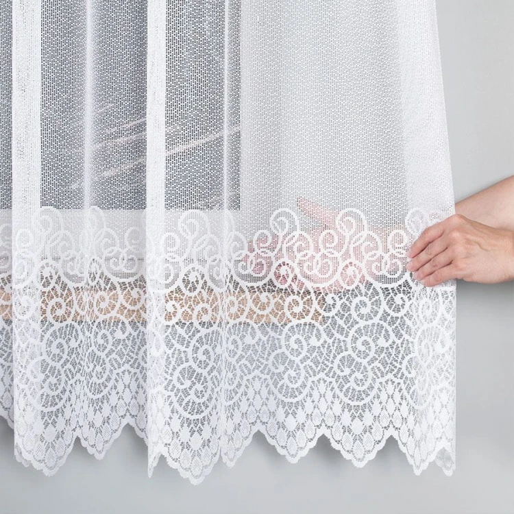 VIOLETTA Firanka żakardowa ze wzorem pasowym, wysokość 150cm, kolor biały