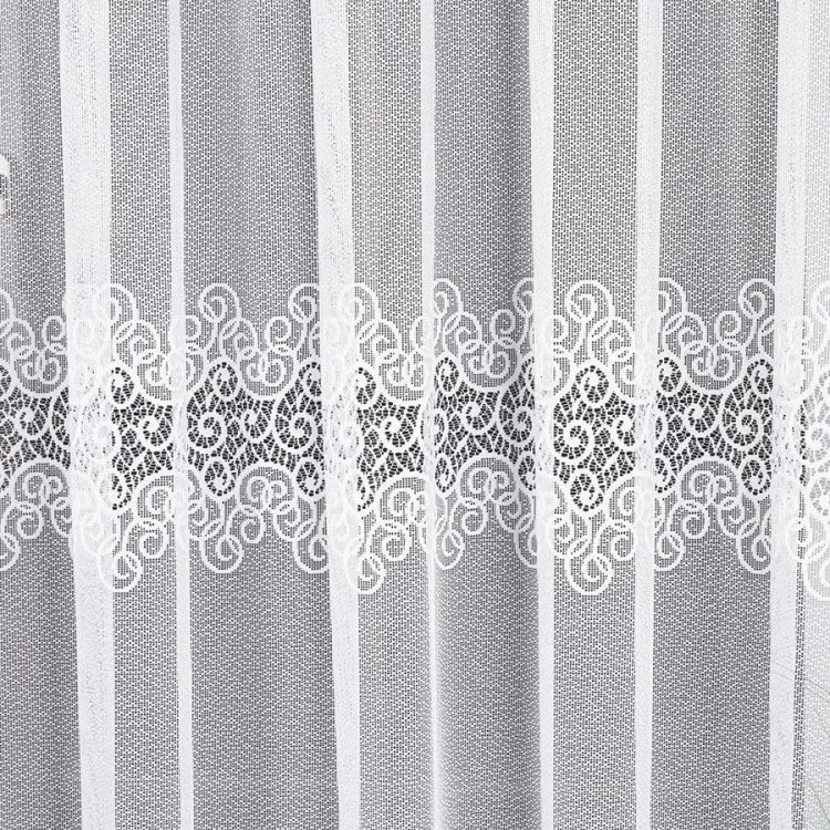 VIOLETTA Firanka żakardowa ze wzorem pasowym, wysokość 200cm, kolor biały