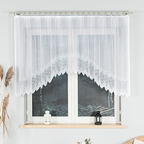 VIOLETTA Firanka żakardowa gotowa, szerokość 250 x wysokość 120cm, kolor biały