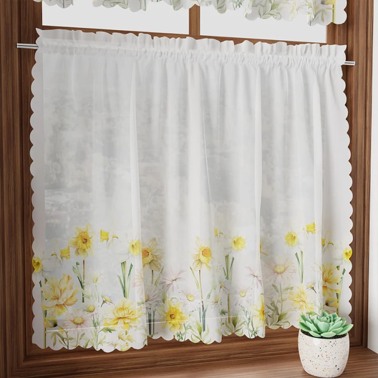 WIOSENNA POLANA Zazdrostka woalowa, WOAL, szerokość 100 x wysokość 60cm, kolor żółty