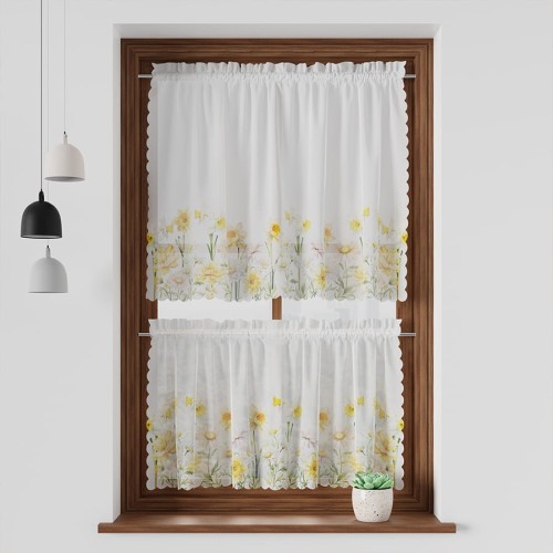 WIOSENNA POLANA Zazdrostka woalowa, WOAL, szerokość 100 x wysokość 40cm, kolor  żółty