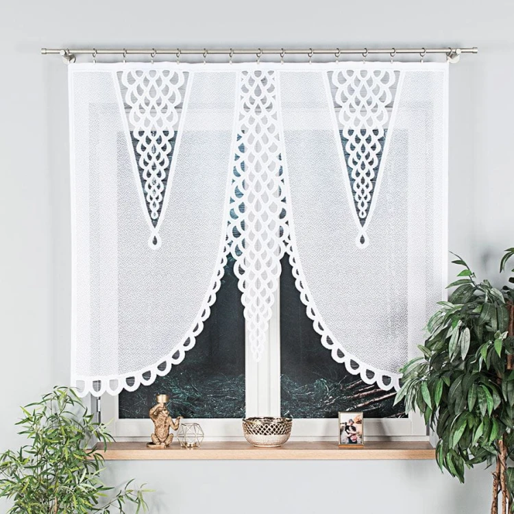 ERYKA Panel żakardowy gotowy, szerokość 160 x wysokość 140cm, kolor biały