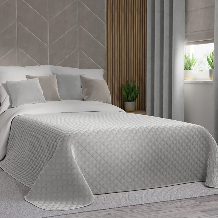 VELVI Narzuta dekoracyjna, rozmiar 170x210cm, kolor pastelowy szary