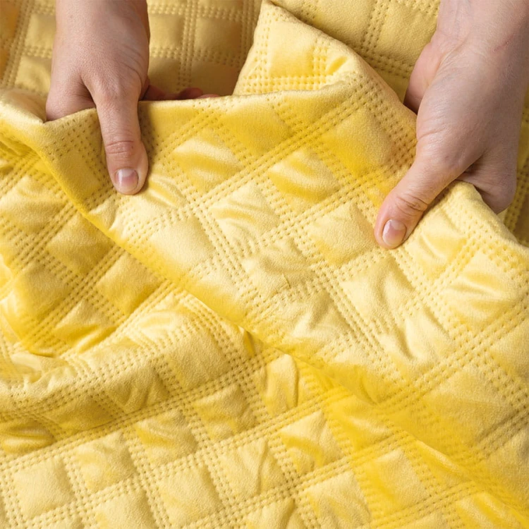 VELVI Narzuta dekoracyjna, rozmiar 220x240cm, kolor żółty