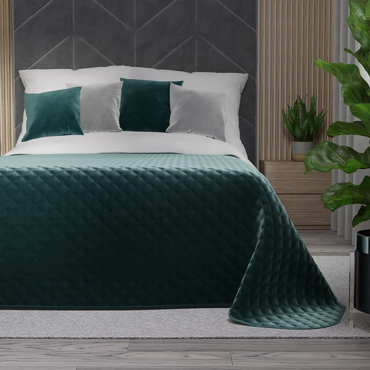 VELVI Narzuta dekoracyjna, rozmiar 170x210cm, kolor ciemny turkusowy