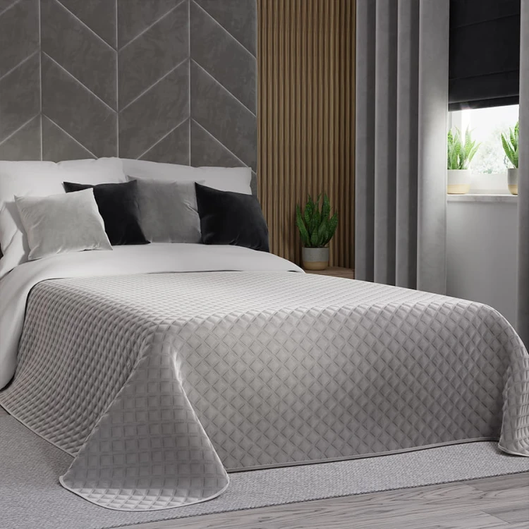 VELVI Narzuta dekoracyjna, rozmiar 170x210cm, kolor szary