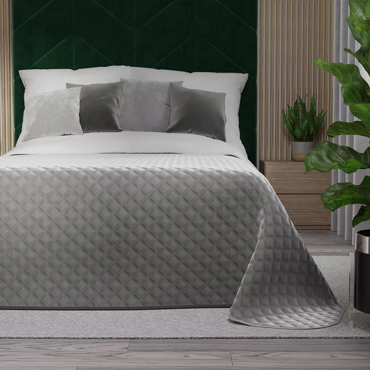 VELVI Narzuta dekoracyjna, rozmiar 170x210cm, kolor jasny szary