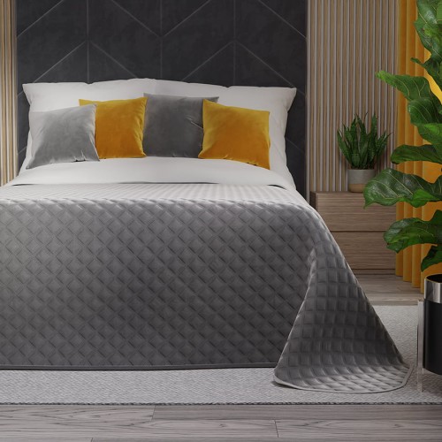 VELVI Narzuta dekoracyjna, rozmiar 170x210cm, kolor chłodny szary