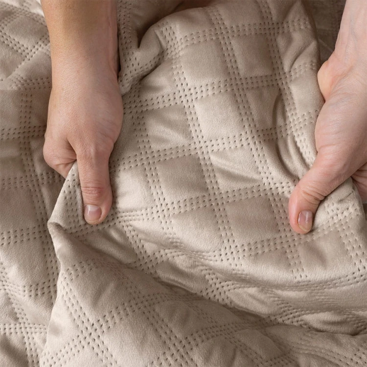 VELVI Narzuta dekoracyjna, rozmiar 220x240cm, kolor ciemny kremowy