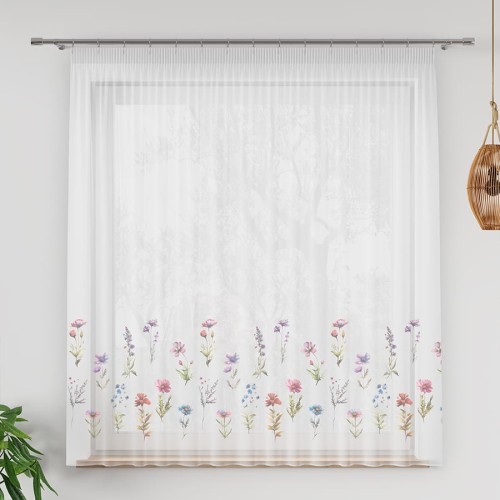 KWIATY POLNE Firanka z ołowianką WOAL, wysokość 157cm