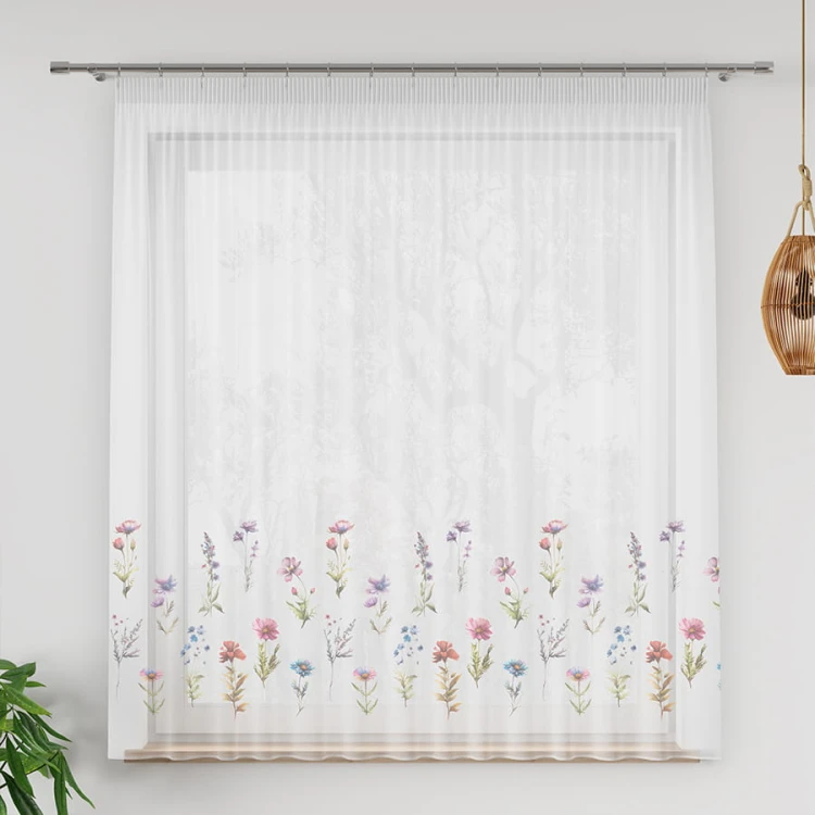 KWIATY POLNE Firanka z ołowianką WOAL, wysokość 157cm