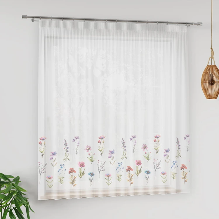 KWIATY POLNE Firanka z ołowianką WOAL, wysokość 157cm