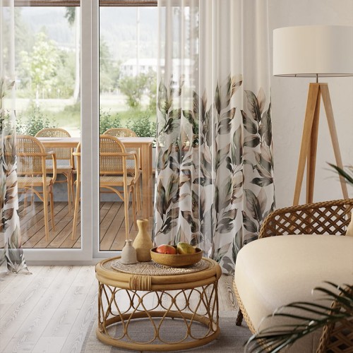 SAMANTA Firana z ołowianką ETAMINA wzór od dołu, wysokość 295cm