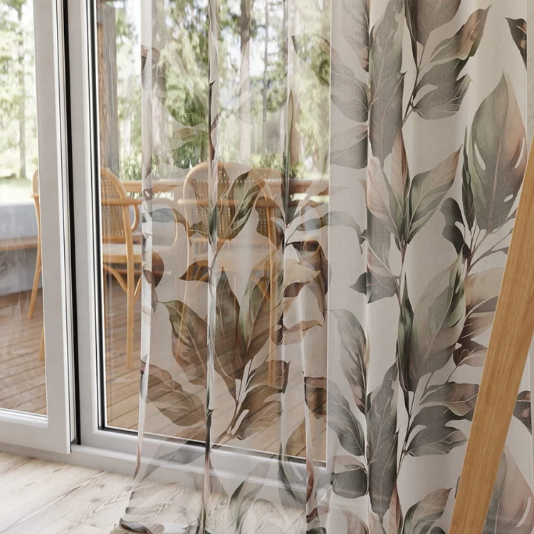 SAMANTA Firana z ołowianką ETAMINA wzór od dołu, wysokość 295cm