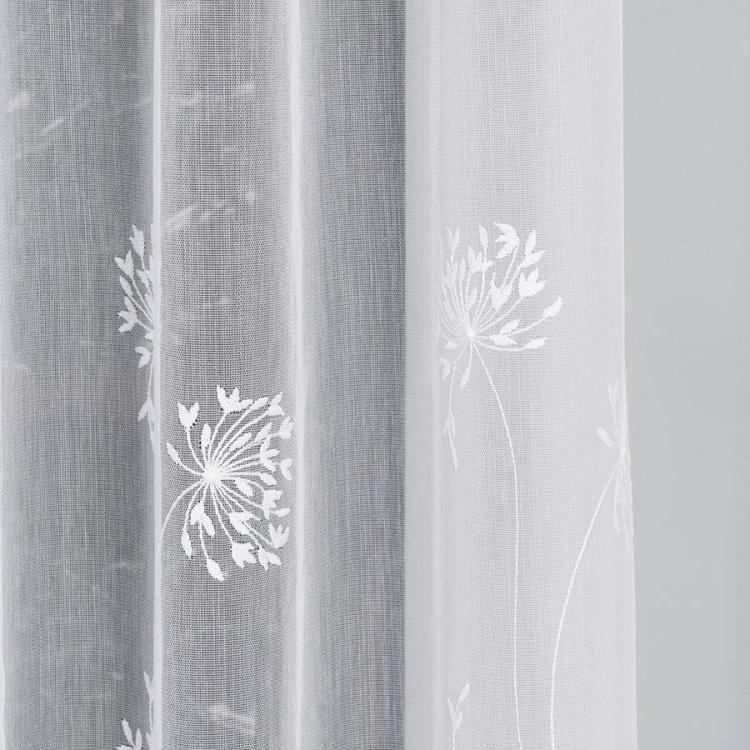 Firanka haftowana ze wzorem pasowym, wysokość 280cm, kolor 001 biały 053801/464/001/000280/1