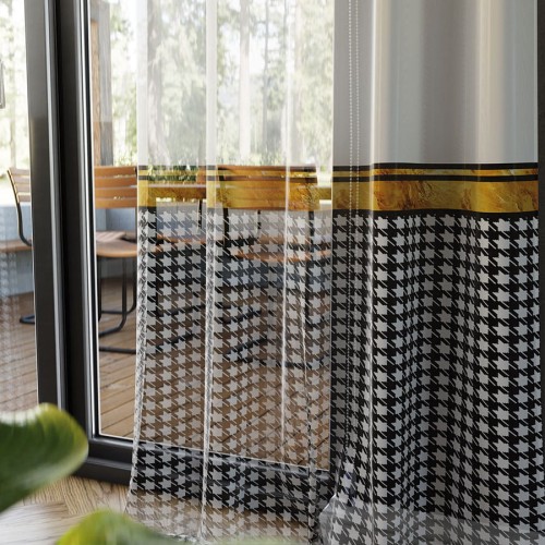 PETIT Firanka z ołowianką WOAL wzór od dołu, wysokość 315cm