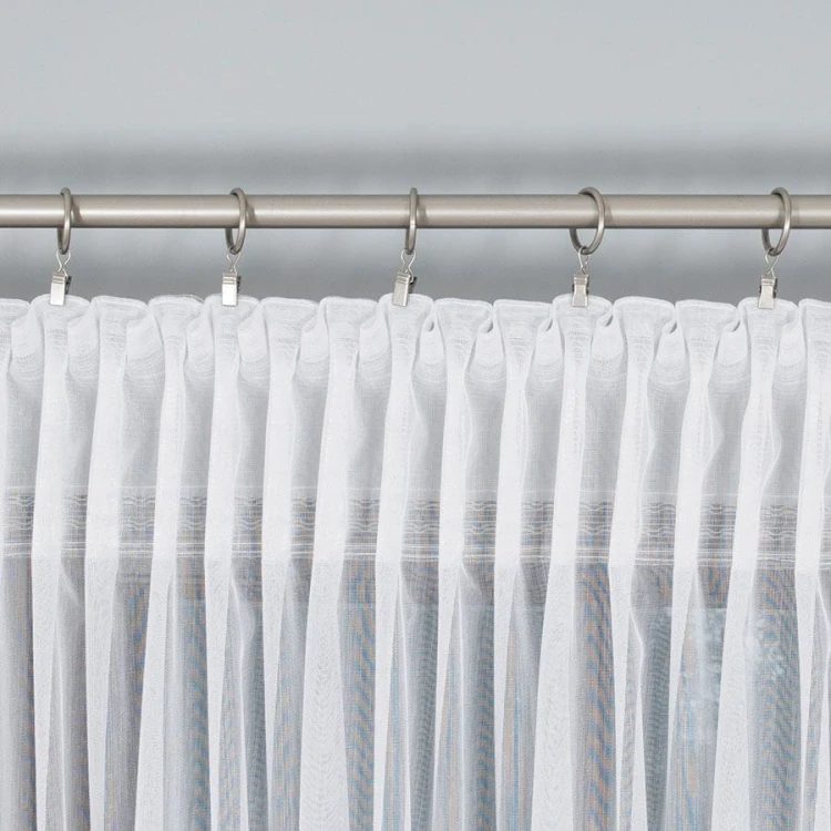 Firanka haftowana ze wzorem pasowym, wysokość 280cm, kolor 001 biały 053801/464/001/000280/1