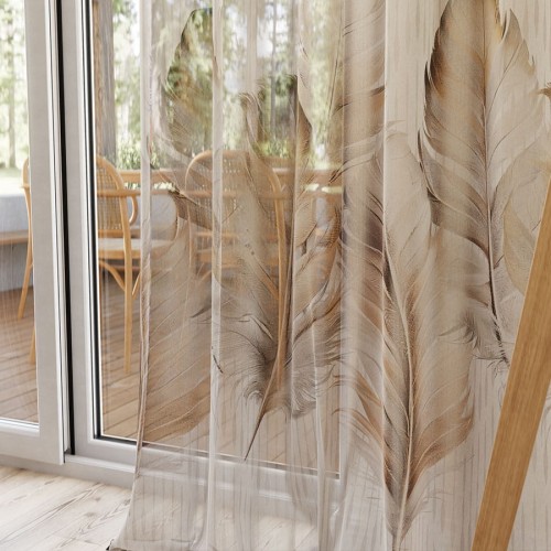 NATANIEL Firana z ołowianką ETAMINA wzór od dołu, wysokość 295cm