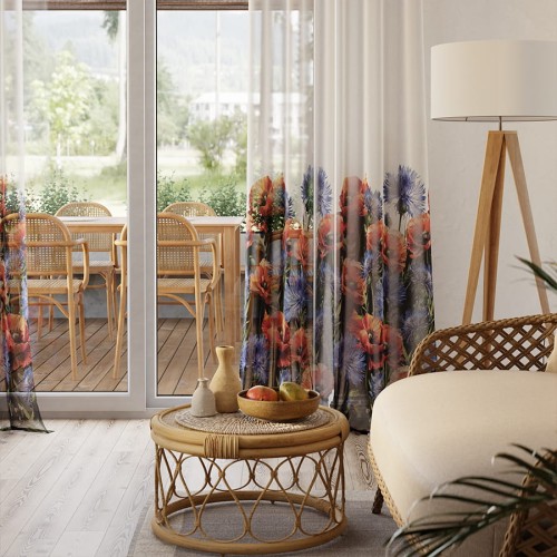 MAKI I CHABRY Firana z ołowianką ETAMINA wzór od dołu, wysokość 295cm