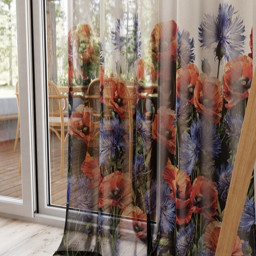 MAKI I CHABRY Firana z ołowianką ETAMINA wzór od dołu, wysokość 295cm