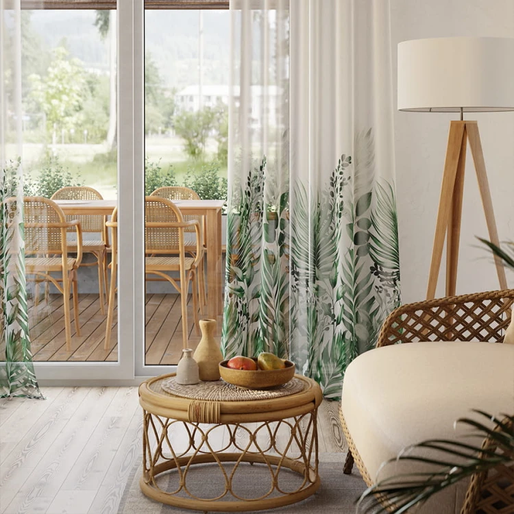 VERDURA Firana z ołowianką ETAMINA wzór od dołu, wysokość 295cm