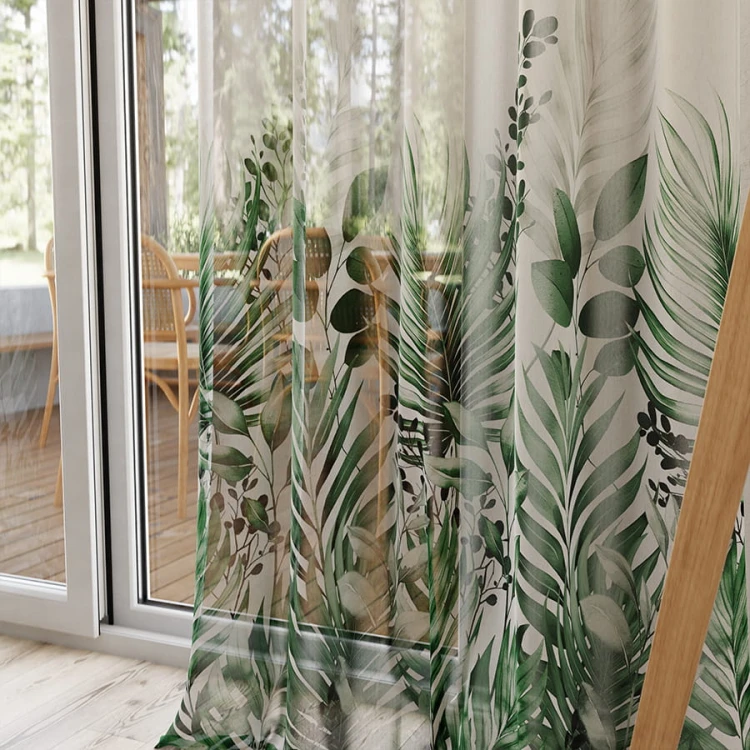 VERDURA Firana z ołowianką ETAMINA wzór od dołu, wysokość 295cm