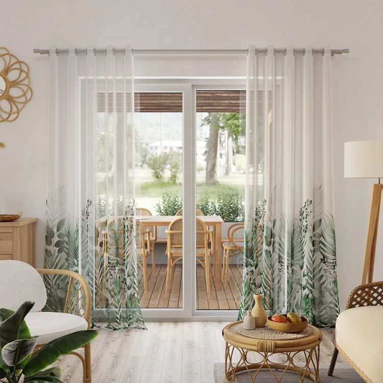 VERDURA Firana z ołowianką ETAMINA wzór od dołu, wysokość 295cm