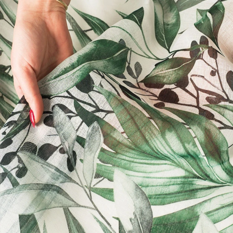 VERDURA Firana z ołowianką ETAMINA wzór od dołu, wysokość 295cm