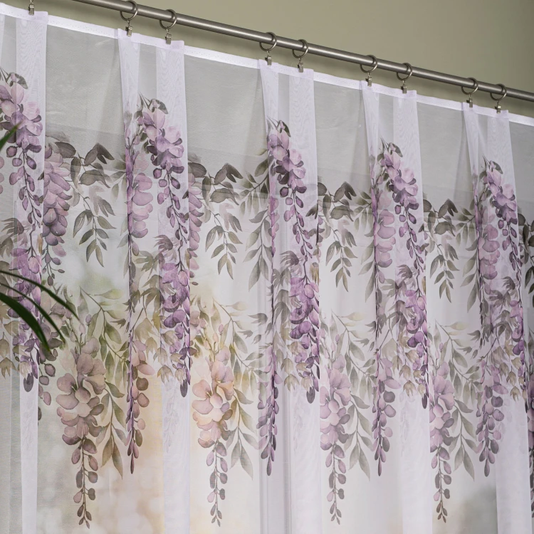 WISTERIA Firanka żakardowa 023426, wysokość 150cm, kolor biały