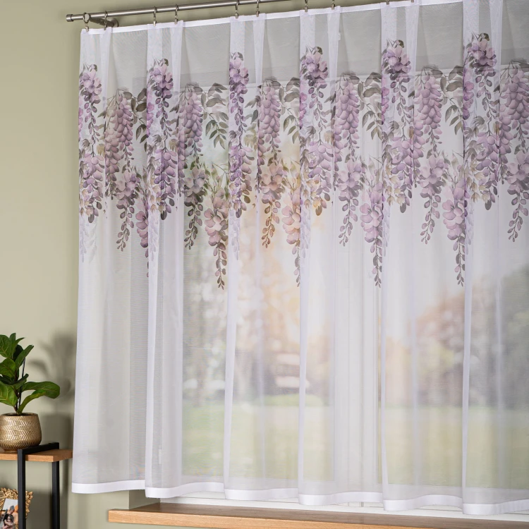 WISTERIA Firanka żakardowa 023426, wysokość 170cm, kolor biały