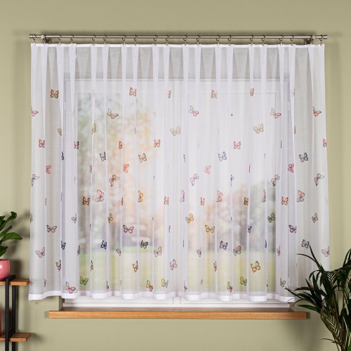 MOTYLKI Firanka żakardowa 023426, wysokość 160cm, kolor biały